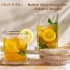 Modern Amber Glass Coasters for Drinks,Crystal Coasters Round Cup Coasters Coffee Table Decor for Office,Kitchen,Bar,Dining Room