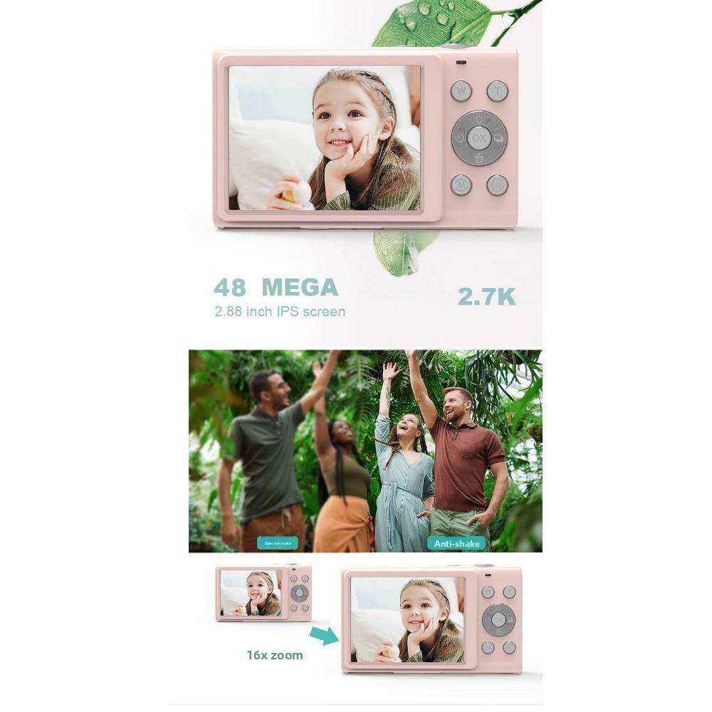 Cameră Digitală de Înaltă Definiție de 48 Milioane Pixeli pentru Acasă Studenți și Copii Aparat Portabil cu Card