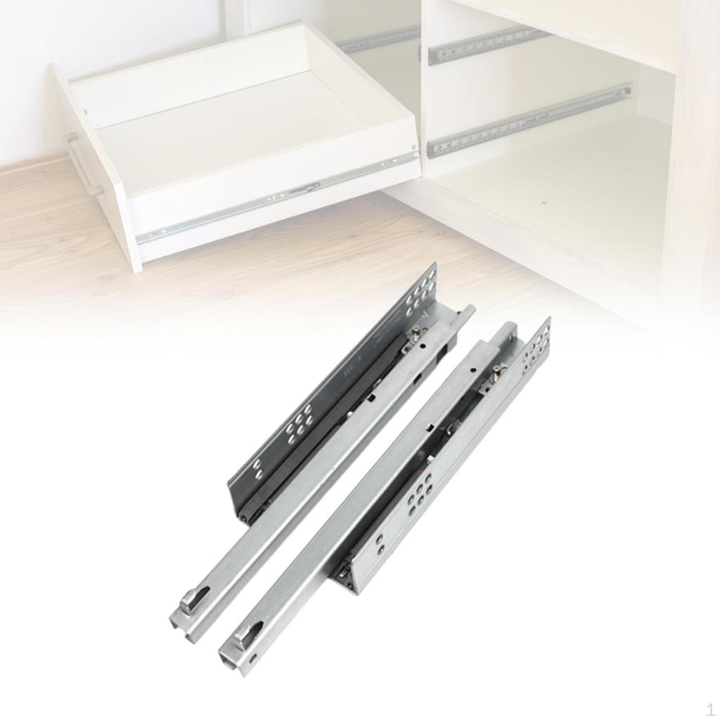 2 Pieces Drawer Slides under Mount Glide Hide Drawers Track for Bath