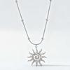 1Pc Gold Sun Pendant Necklace – Spiral Hollow Out Charm for Women, Minimalist Fashion Choker, Trendy Statement Jewelry