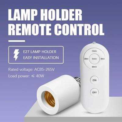 E27 Screw Remote Control Lamp Head Intelligent Timer AC85-265V Bulb Holder 5-speed Timer Switch LED Lamp Holder Environment