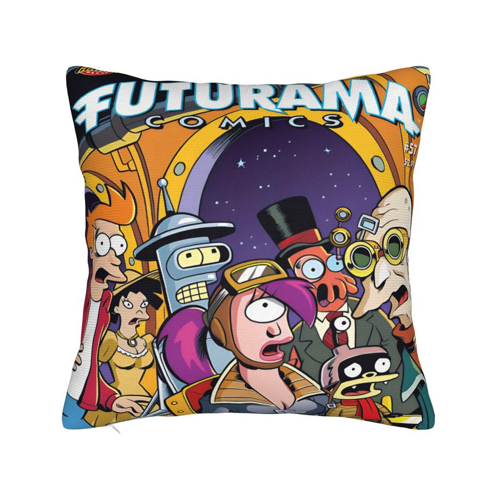 Futuramas Cartoon Comic Pillowcases Merch Soft Cushion Cover Gift  Pillow Case Cover Living Room Multiple Sizes