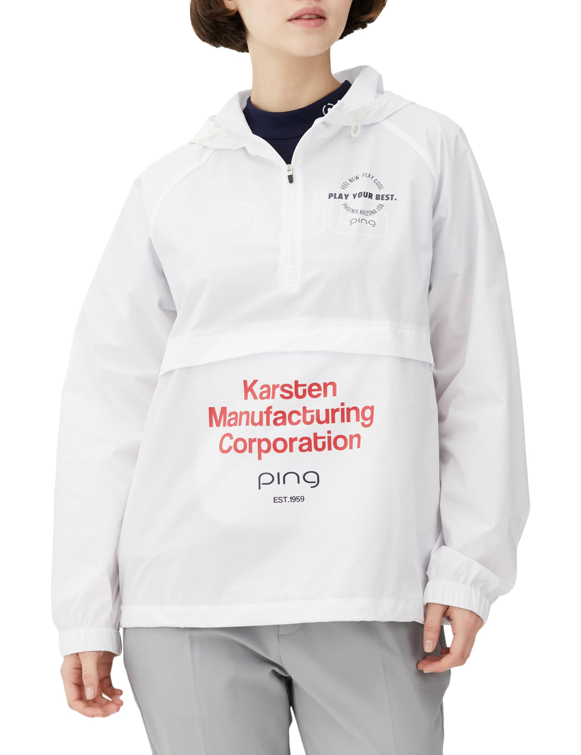 

Ping Apparel Women s Long Sleeve Anorak Parka (Water Repellent: Highly Water-Repellent, Includes Storage Pouch) / Golf / 622-4120202 030_White, Size S