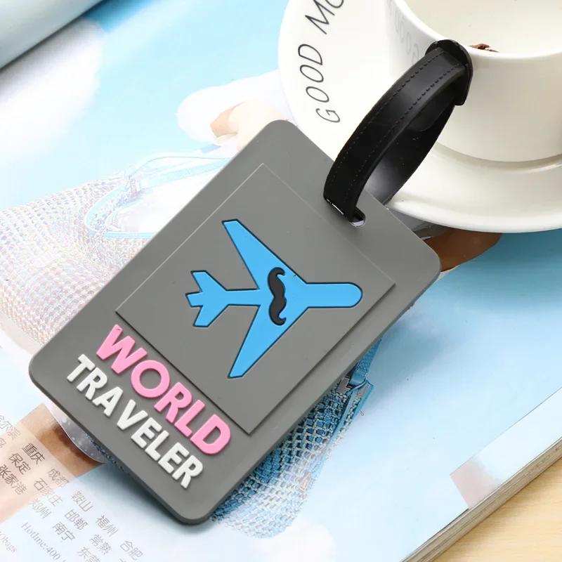 Pvc Cute Luggage Tags Travel Creative Suitcase Tags Women Fashion Style Silicone Portable Travel Label Id Address Holder