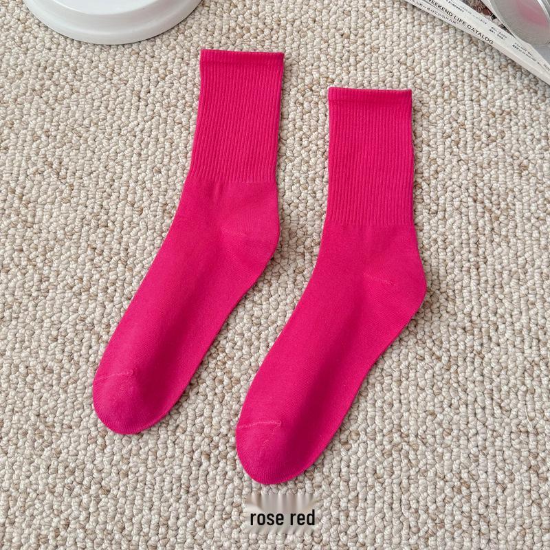 

Барвисті жіночі гольфи до коліна цукеркового кольору - Модні, Всесезонні, Середньої висоти халява, Прості бавовняні шкарпетки для танців One Size