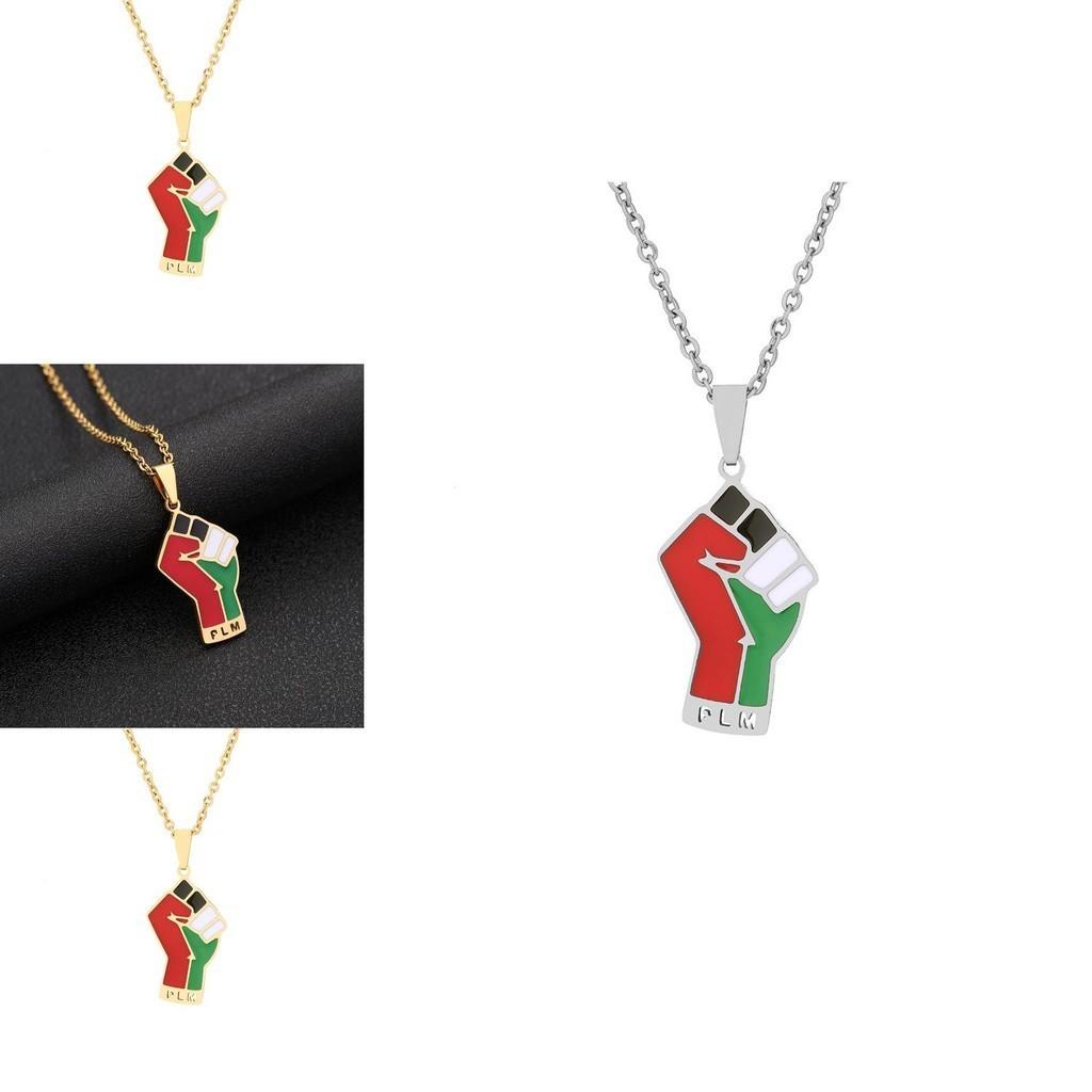 Pendant Necklace Palestine Stainless Steel Ethnic Style Couple Gift Accessories