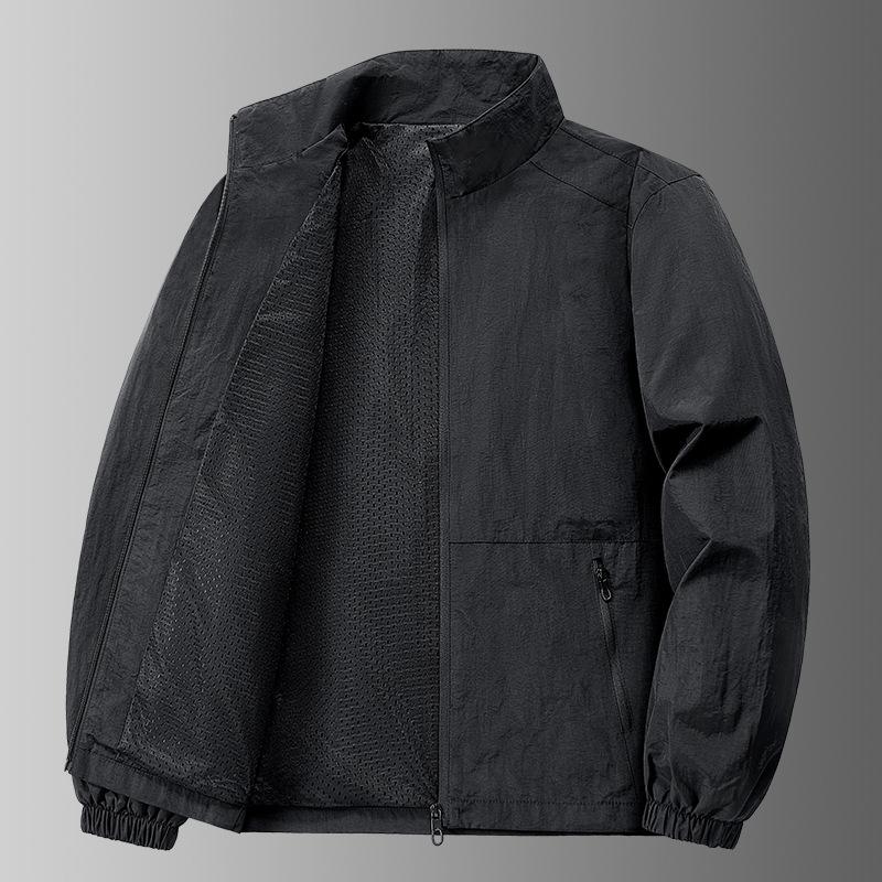 Men's Spring and Autumn Thin Casual Sports Jacket Youth Plus Size Windproof Workwear Outdoor Simple Jacket