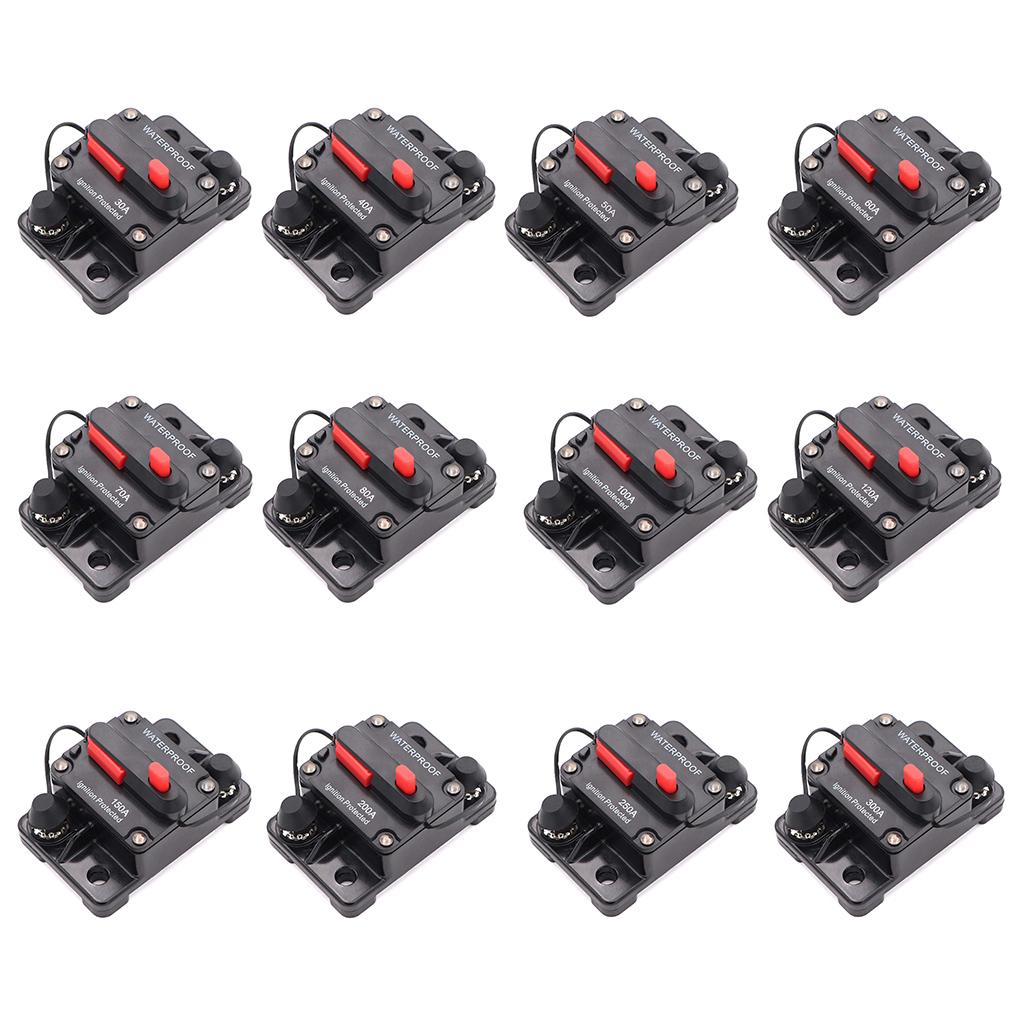 Circuit Breaker Fuse Reset 30A 40A 50A 60A 70A 80A 100A 120A 150A 200A 250A 300A AMP Waterproof Boat Car Circuit Breaker Fuse Holders1