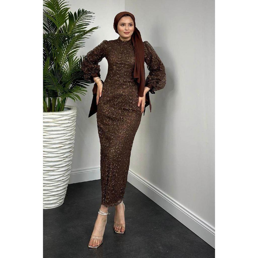 Rochie de Seara Didem Glitter Pencil Neagra