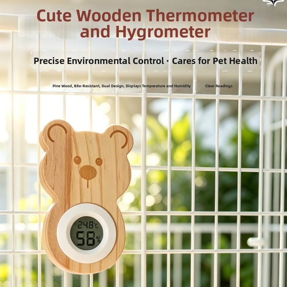 Wall Hanging Pet Cage Thermometer Birdcage Monitoring Hygrometer Rabbit Cage