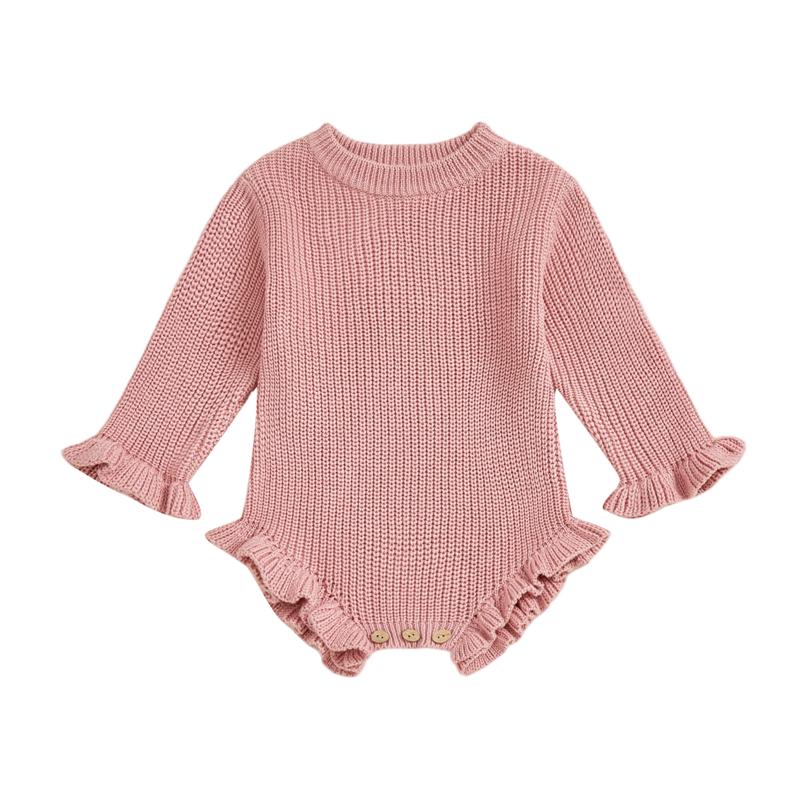 Neugeborenes Baby Mädchen Junge Pullover Strampler Baumwolle Weich Gestrickt Overall Einfarbige Warme Herbst Winter Weihnachten Kleidung