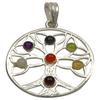 Harmonize Silver Tone Tree Of Life 7 Chakra Pendant Reiki Healing Stone Spiritual