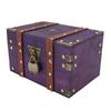 Vintage Wooden Treasure Chest Box with Lock Rectangle Antique Wood Jewelry Storage Box Decorative Handmade Case