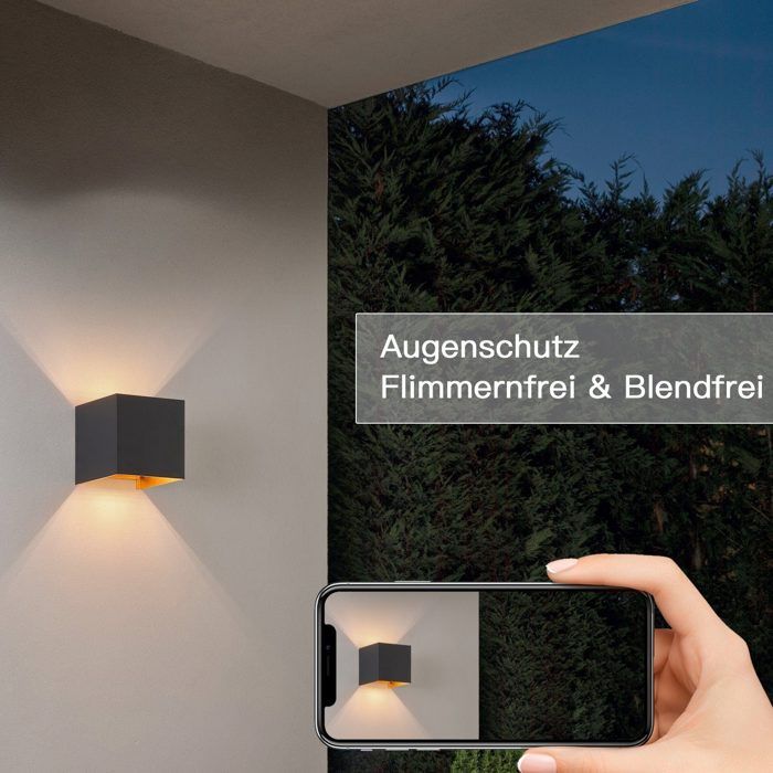 Applique murale LED - NETTLIFE - G9 - Noir/Doré - 3000K (Blanc chaud) - 10x10x10 cm