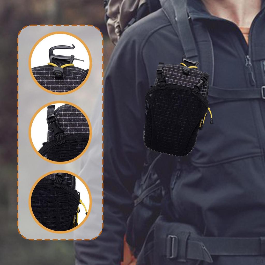 Crossbody Bag Accessory Pouch Organizer Storage Belt Nylon Zipper Hanging Suitable for Hiking