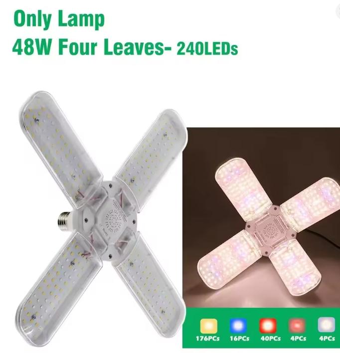 E27 24W 36W 48W LED Grow Light Foldable Phyto Lamp Full Spectrum Grow Bulb for Indoor Plants Bloom Flowering Grow Lamp Garden