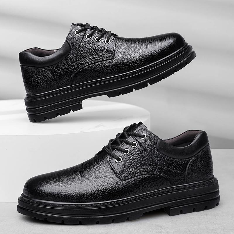 Men Genuine Leather Casual Shoes Lace Up Soft Sole Shoes Luxury Middle-aged Old Man Business Oxfords Shoes Big Size 49 50