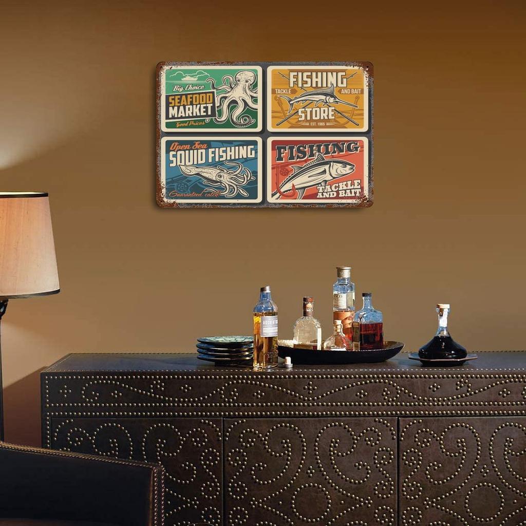 1-Pack shabby retro metal sign panel, 20×30cm and 30×40cm, rustic wall decor for garage, cafe or living room