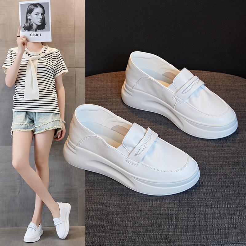 New leather little white shoes women's casual and lightweight women's shoes trendy women's single shoes breathable board shoes flat shoes