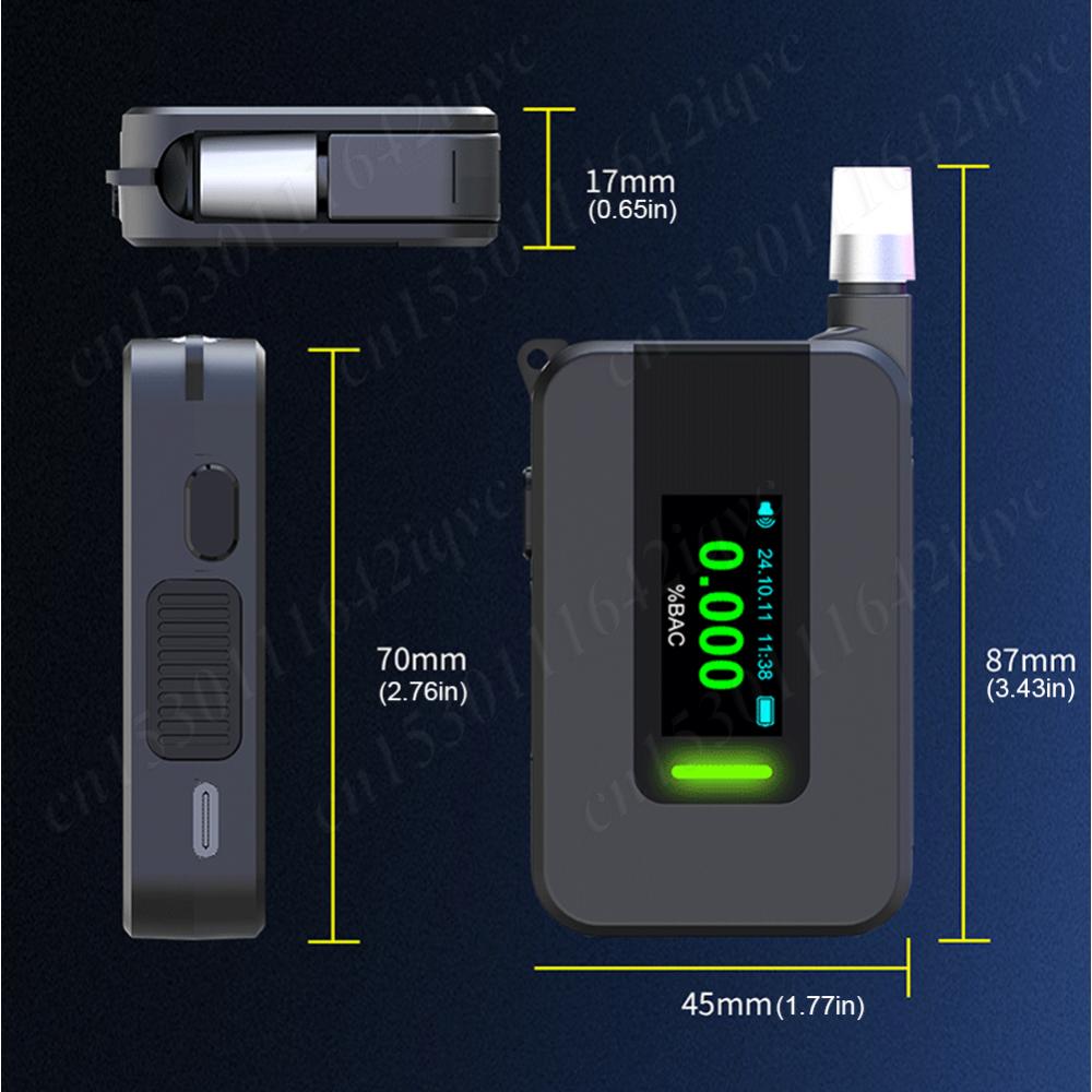 D1000 Professional Breath Alcohol Tester  Electrochemical Alcohol Tester Voice Report Blowing Drunk Driving Alcohol Tester