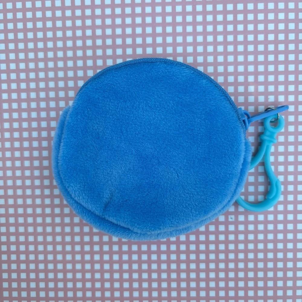 Solid Color ID Card Bag Round Shape Keychain Wallet Soft Coin Purse  Travel
