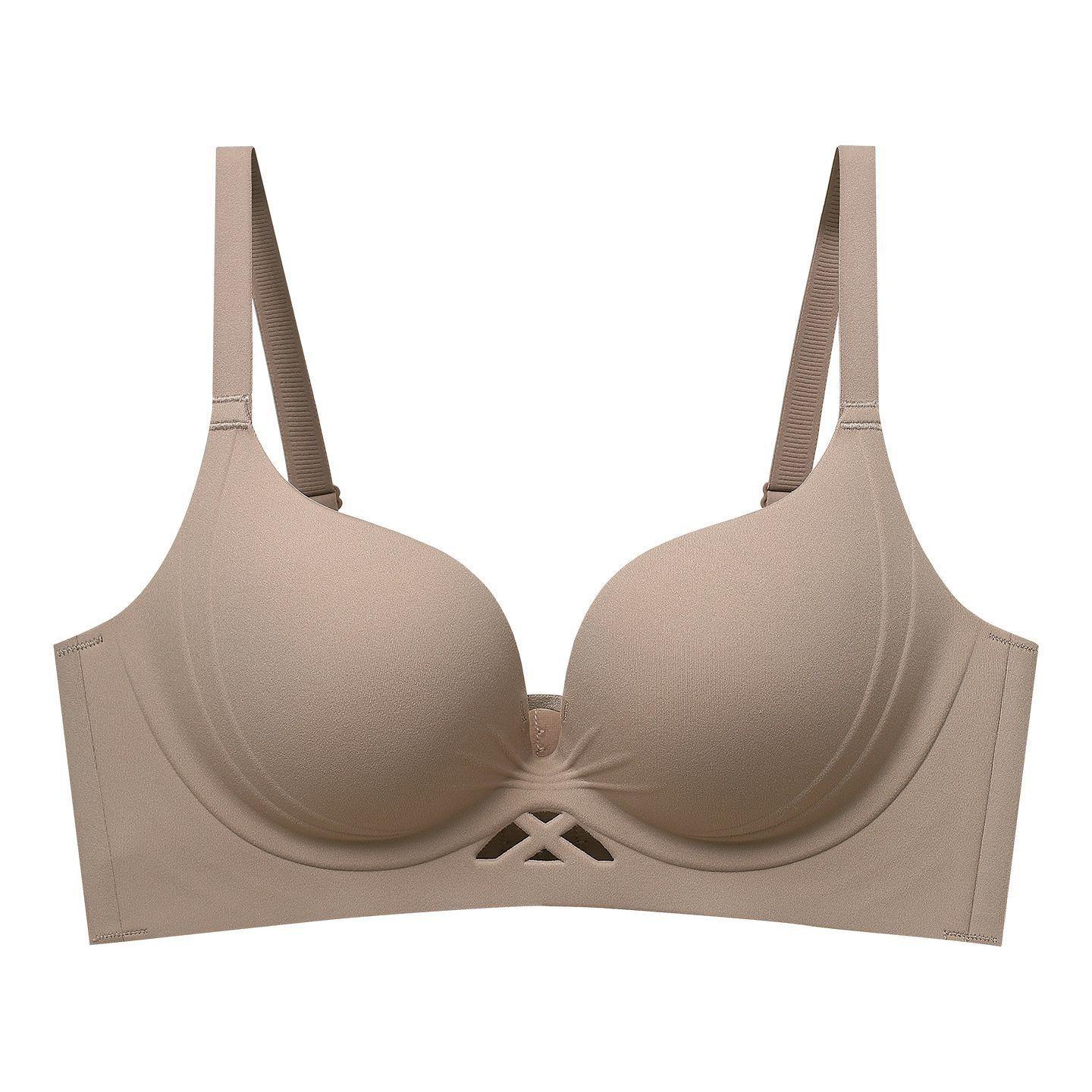 Women Red Push Up Seamless Bra For Small Chest S кофейный