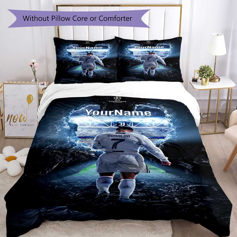 Cristiano Ronaldo 29 Customize Your Name Bedding Set Breathable Duvet Cover with Pillowcases Home Decoration Birthday Gift