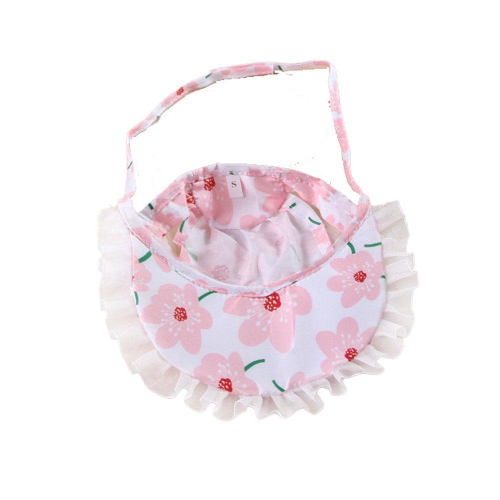 

Поліестер+Мереживо Капелюх від сонця для домашніх тварин з отворами для вух Капелюх для захисту від сонця для домашніх тварин Котяча кепка з козирком Для вулиці Pink - S