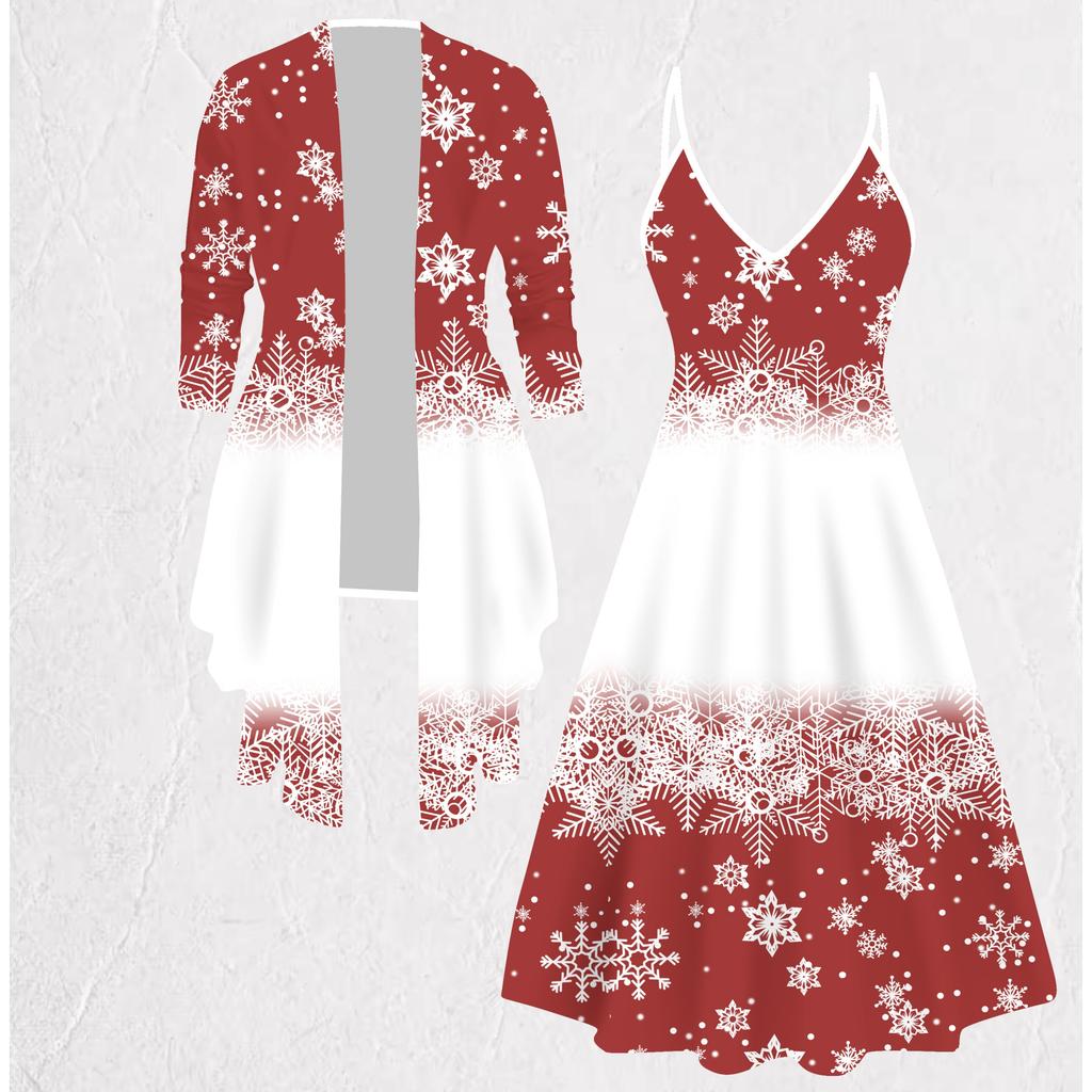3D Snowflake Printed Set Dress Coat for Valentine's Day, Eccentric Classical Totem Fashion Print,suitable for Various Scene Fashion Styles