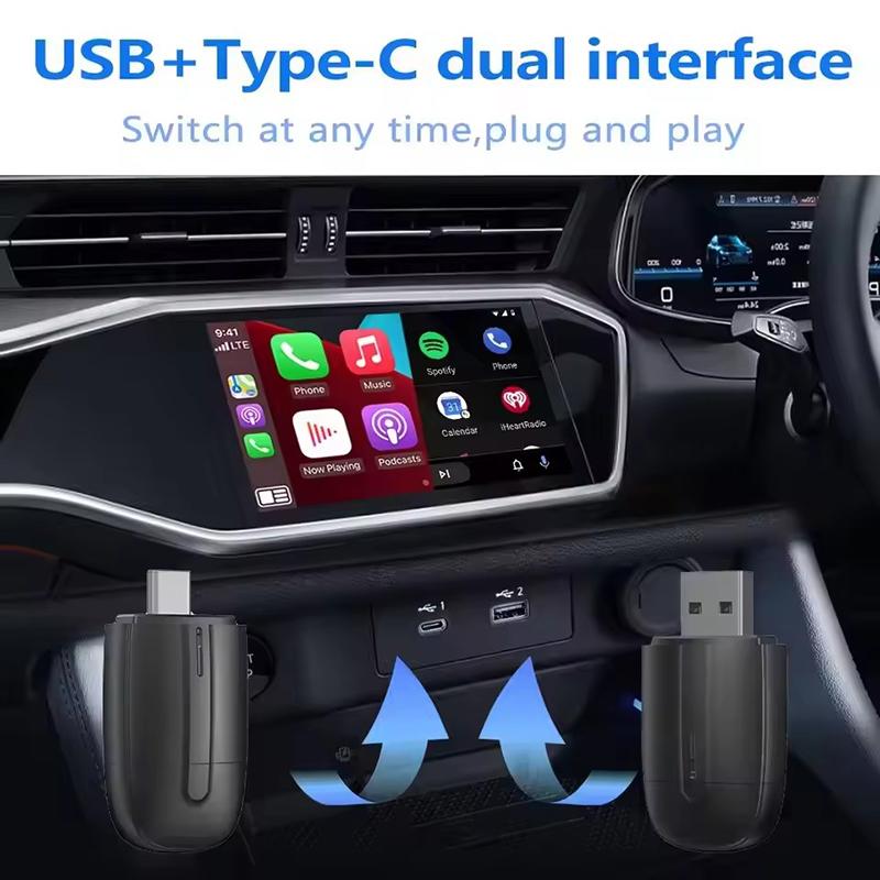 Wireless CarPlay USB Type-C 2 In 1 Wireless Car Adapter Support For Android Auto OEM Universal Bluetooth CarPlay Plug and Play