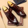 Pantofi de afaceri de designer pentru bărbați, din piele, în stil britanic, pantofi formali de afaceri pentru bărbați, pantofi de birou de dimensiuni mari, pantofi cu cataramă cu vârf pătrat, pantofi oxford
