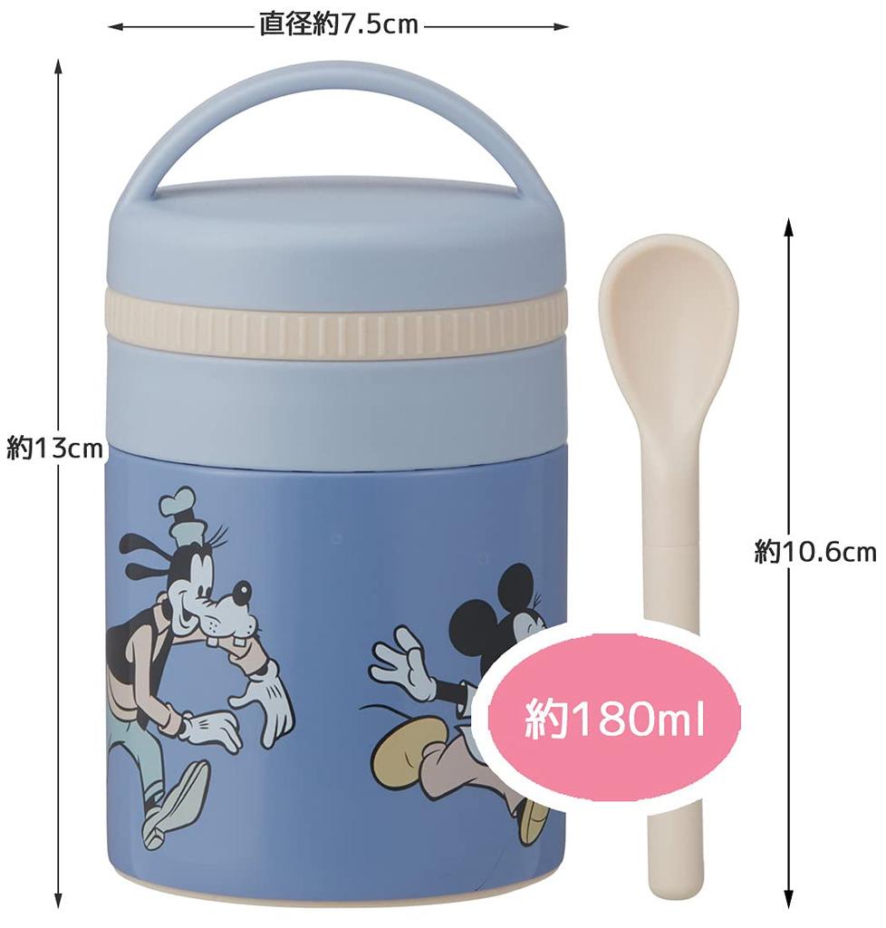 Skater Antibacterial Insulated Soup Small Disney Mickey Mouse 180ml Jar, Size, Design, (LJFC2NAG-A)
