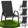 Black Metal Garden Chair, Terrace, Balcony, Armchair, Terrace, Strong, 4 Pcs.