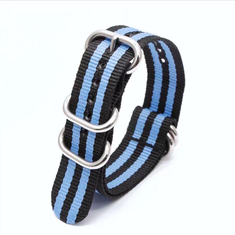 Silver Smooth Oval Buckle Nylon Watch Strap - Waterproof E-commerce Source Watch Band