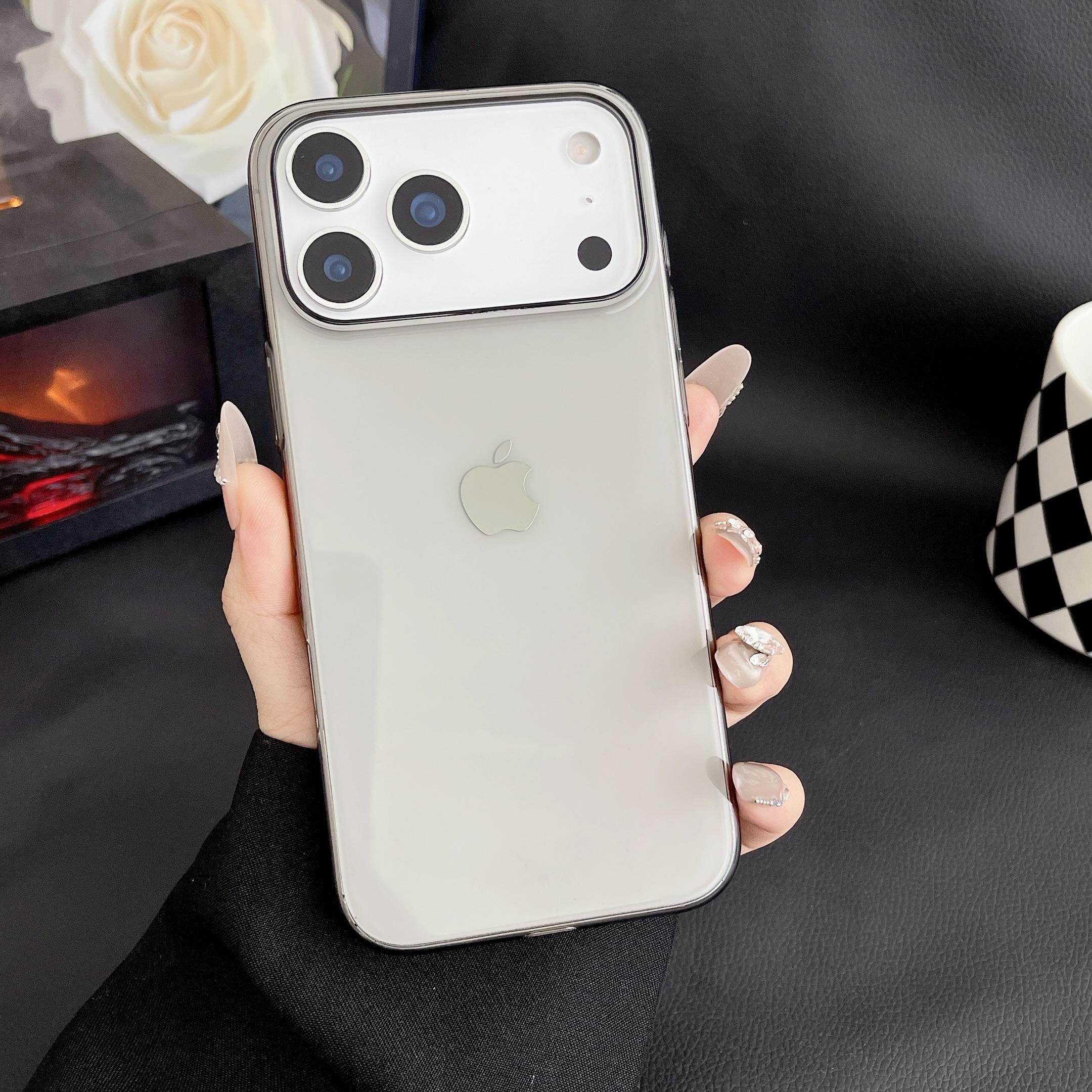 

For iPhone 17 Pro Crystal Clear Case Shockproof Hard PC Phone Back Cover Transparent Black