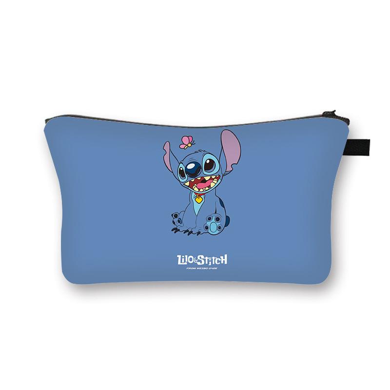 Stitch'S New Cosmetic Bag, Children'S Fashion Portable Double-Sided Toilet Bag, Girls' Outdoor Travel Clutch Storage Bag