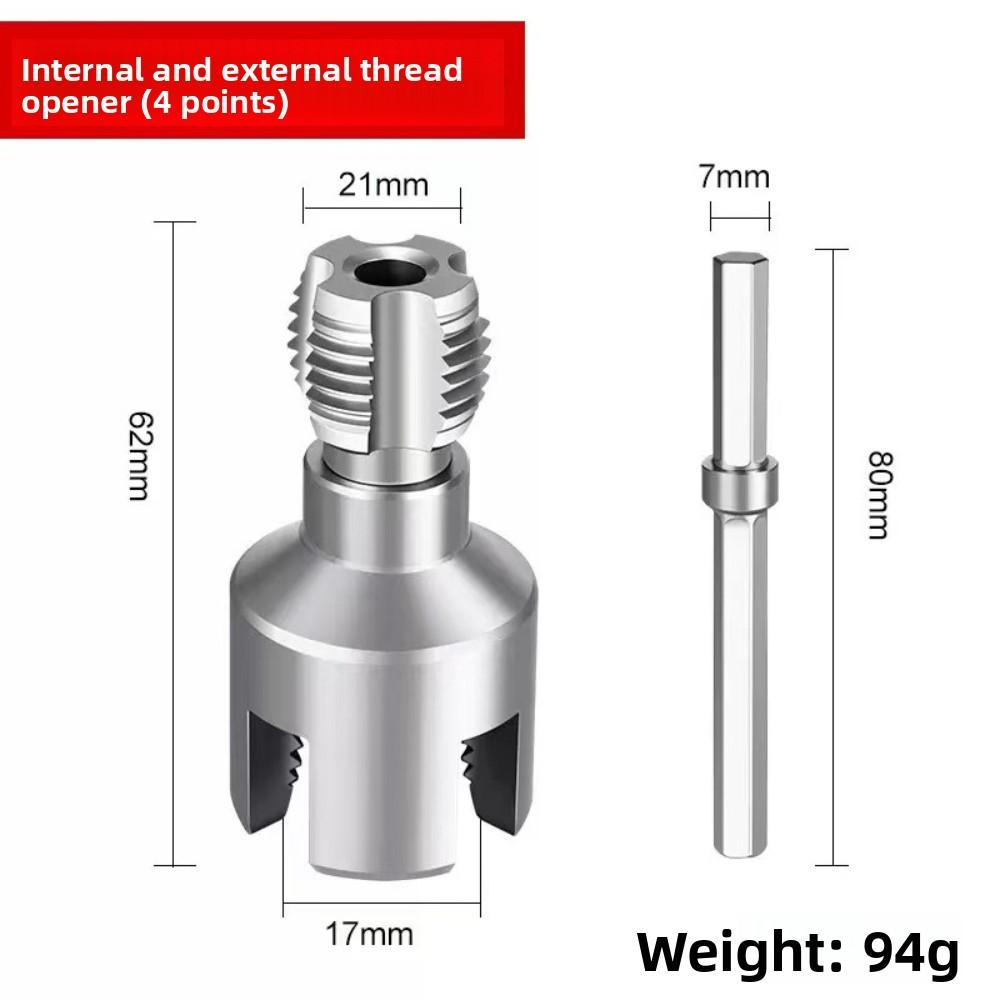

1 шт. Набор инструментов для нарезания резьбы по ПВХ трубам из быстрорежущей стали, совместимый с электродрелью, интегрированный инструмент для нарезания внутренней и внешней резьбы 1/2 и 3/4 1/2