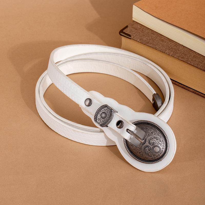 Ретро Тонкий Ремень Женский Гравированный Этнический Стиль Ремень Женская Юбка Универсальный Маленький Ремень Универсальные Аксессуары для Одежды 110