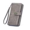 Women's Retro Oil Wax Leather Long Wallet - Hollowed-out Design, Multi-functional, Large Capacity Phone Bag