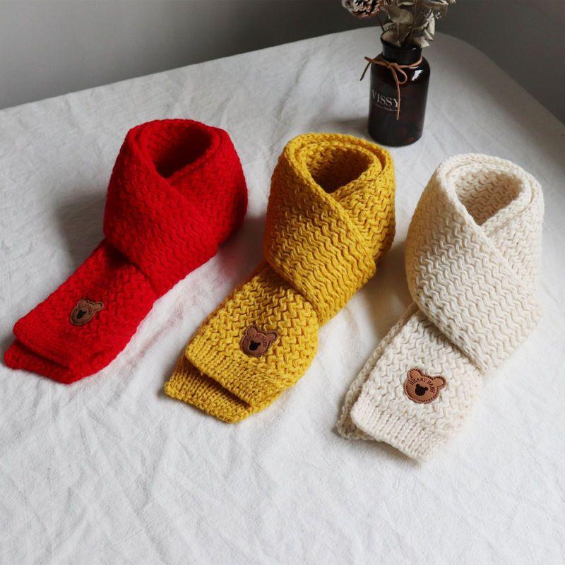 Cute Korean Windproof Scarf Baby Kids Autumn Winter Plush Neck Warmer Cozy Fleece Lined Unisex Boy Girl Infant Solution