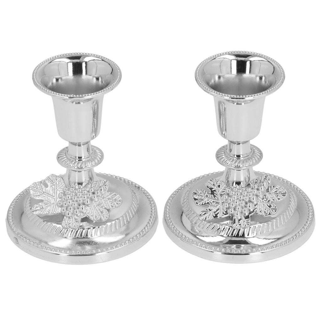 2Pcs Metal Candle Stand Good Stability Multifunctional European Simple Candle Sticks Long Holder