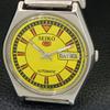 GENUINE VINTAGE SEIKO 5 AUTOMATIC JAPAN 6309A MENS YELLOW DIAL WATCH A702706-1