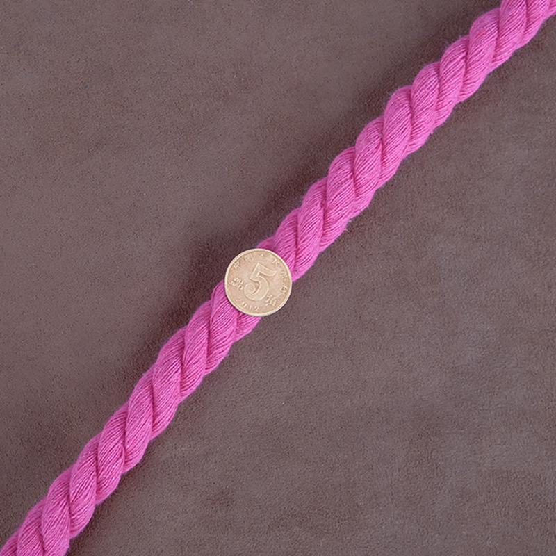 8mm Three-Strand Colored Cotton Rope for DIY Decor and Drawstring Accessories