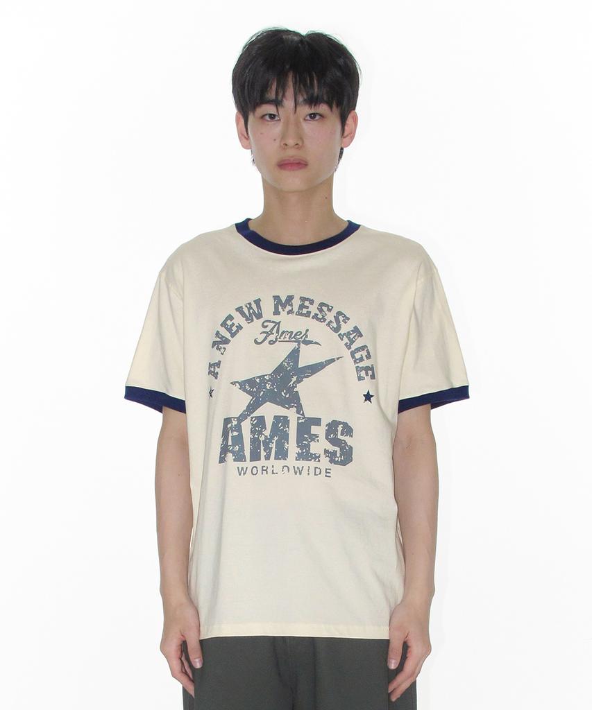 AMES-WORLDWIDE Vintage Star Tee Cream