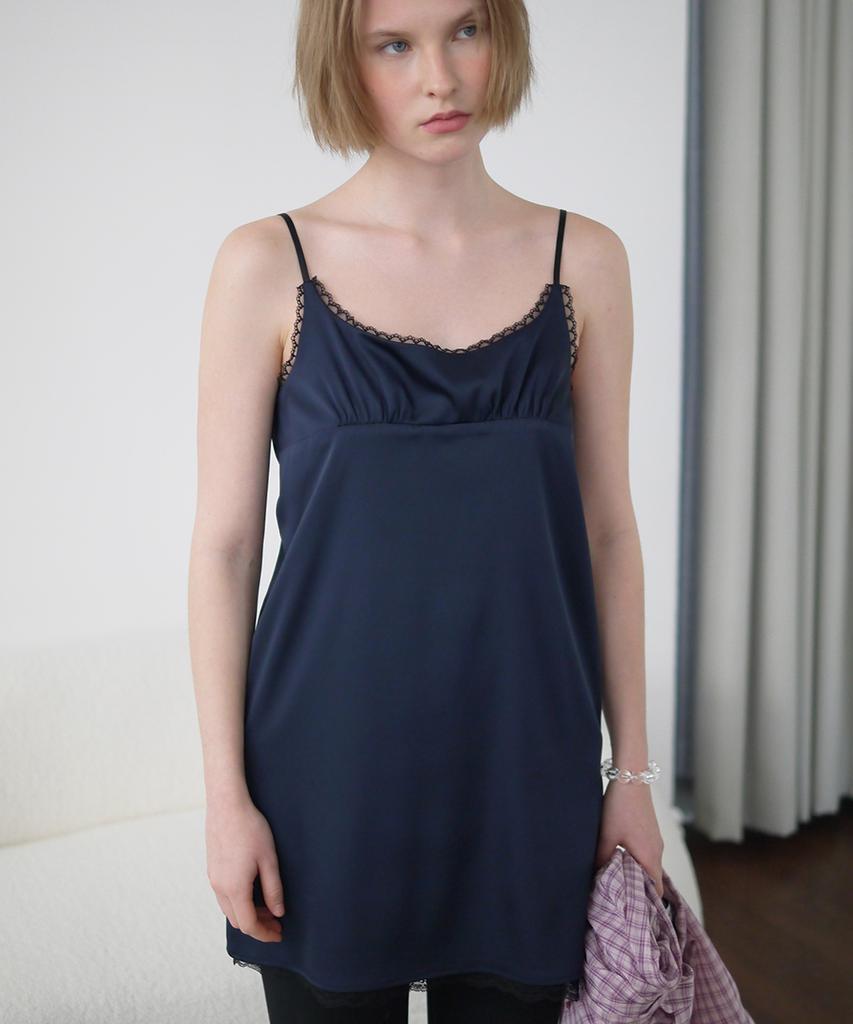 After Hours Lace Slip Mini Dress (Navy)
