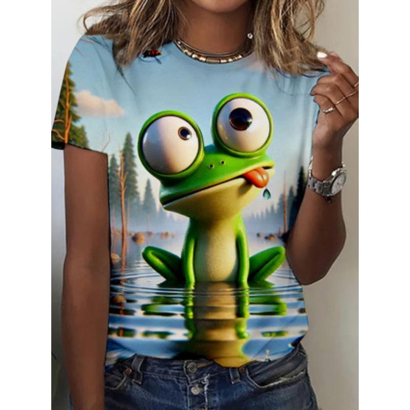 Casual Ladies Short Sleeve Fashion Printed Top Loose T-Shirts Women’s