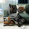 Pumpkin Halloween Throw Pillow Covers Fall Autumn Decor Linen Cushion Case for Sofa Couch Window Seat
