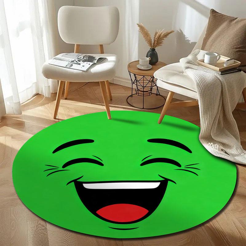Trendy Round Halloween Multicolor Accent Rug, Non-Slip Floor Mat for Bathroom
