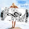 Music Windproof Quick Drying Mesh Beach Towel, for Sports Travel Swimming Yoga