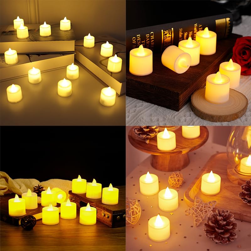 LED Candle Lights, Interior Lights, Christmas Decorations, New Year's, Weddings, Birthdays, Holidays, Parties - Stylish (Round - 24 pieces)